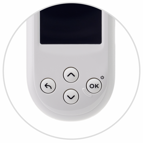 White Verio Reflect meter with OK button