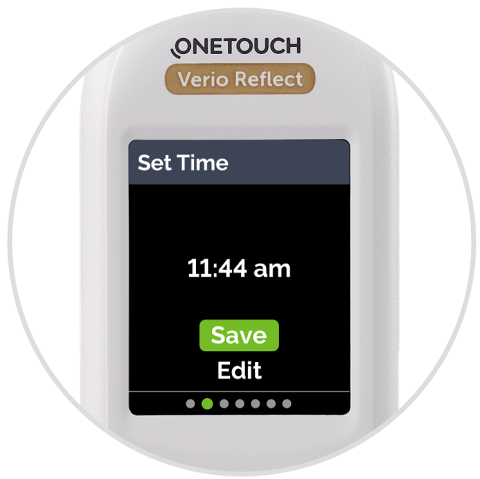 Screen on  verio reflect meter to set time