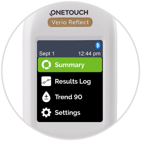 Screen on  verio reflect meter to show setup complete